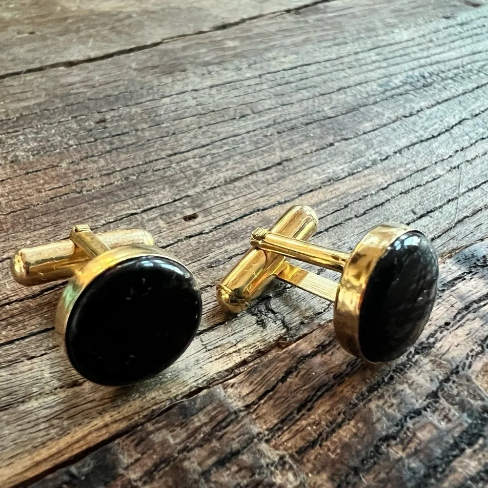 Gold and Black Cufflinks